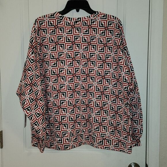 Liz Claiborne V-neck Black Logo Fleece Lined Sweatershirt, Size XL - Picture 3 of 3